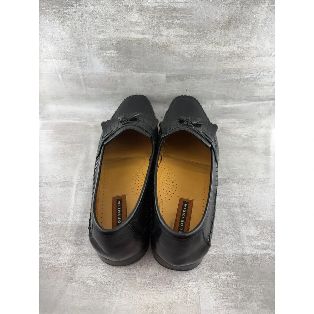 Florsheim Men Black Leather Kiltie Tassel Loafers 18121-01 Size 14D